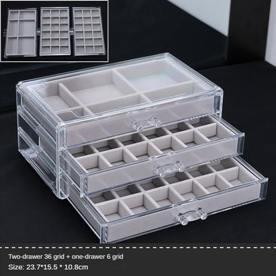 Akrilo papuošalų dėžutės Organizatorius Asmeniniai auskarai Kaklo papuošalai Žiedas laikymo dėžutė Pasiklydusių vaikų papuošalų dėžutė moterims stendas