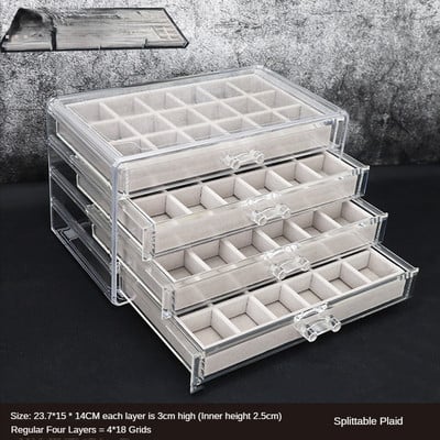 Akrilo papuošalų dėžutės Organizatorius Asmeniniai auskarai Kaklo papuošalai Žiedas laikymo dėžutė Pasiklydusių vaikų papuošalų dėžutė moterims stendas