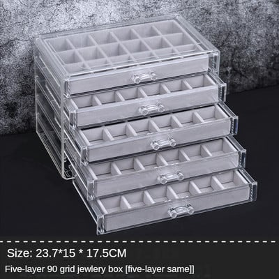 Akrilo papuošalų dėžutės Organizatorius Asmeniniai auskarai Kaklo papuošalai Žiedas laikymo dėžutė Pasiklydusių vaikų papuošalų dėžutė moterims stendas