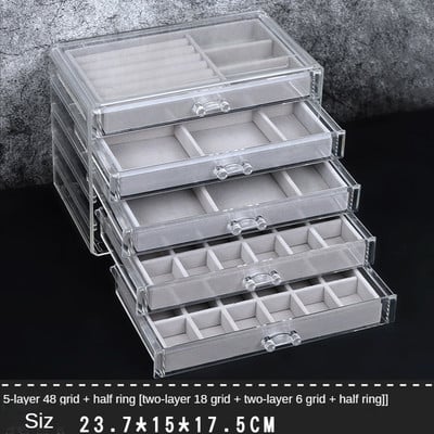 Akrilo papuošalų dėžutės Organizatorius Asmeniniai auskarai Kaklo papuošalai Žiedas laikymo dėžutė Pasiklydusių vaikų papuošalų dėžutė moterims stendas