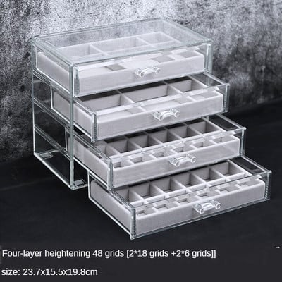 Akrilo papuošalų dėžutės Organizatorius Asmeniniai auskarai Kaklo papuošalai Žiedas laikymo dėžutė Pasiklydusių vaikų papuošalų dėžutė moterims stendas