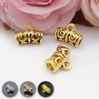 (31268)50PCS 12x6MM εσωτερική τρύπα 3MM Αντίκα Χρυσό Χρώμα Κράμα Ψευδάργυρου Χάντρες Μεγάλες Τρύπες Γούρια Σύνδεσμος Κοσμήματα Ευρήματα Αξεσουάρ
