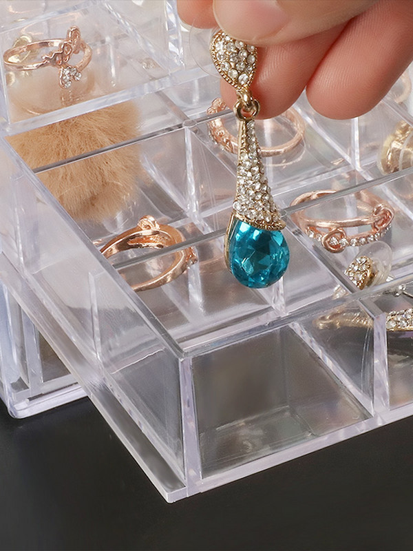 Luksuzne kutije za nakit za naušnice Izložba Prozirna akrilna kutija za nakit Organizator Ladica Prstenje Kutija za pohranu Ogrlica Stray Kids