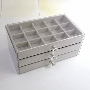 Διάφανη κοσμηματοθήκη Organizer Ακρυλική θήκη 45 Grid Earrings Jeweler Organizer για γυναίκες Δαχτυλίδι κολιέ Κουτί αποθήκευσης