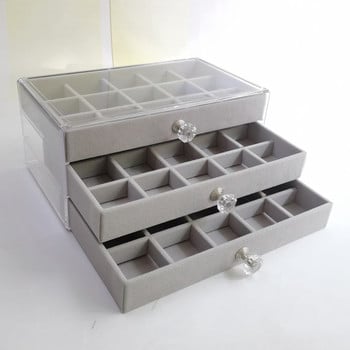 Διάφανη κοσμηματοθήκη Organizer Ακρυλική θήκη 45 Grid Earrings Jeweler Organizer για γυναίκες Δαχτυλίδι κολιέ Κουτί αποθήκευσης