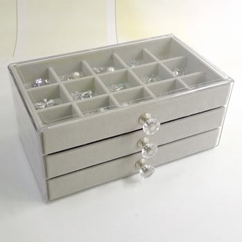 Διάφανη κοσμηματοθήκη Organizer Ακρυλική θήκη 45 Grid Earrings Jeweler Organizer για γυναίκες Δαχτυλίδι κολιέ Κουτί αποθήκευσης