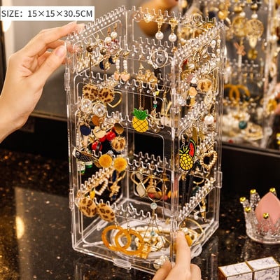 Luxus ékszer rendszerező lógó kijelző fülbevaló nyaklánc bársony akril átlátszó tároló ékszertartó haj kóbor gyerekek