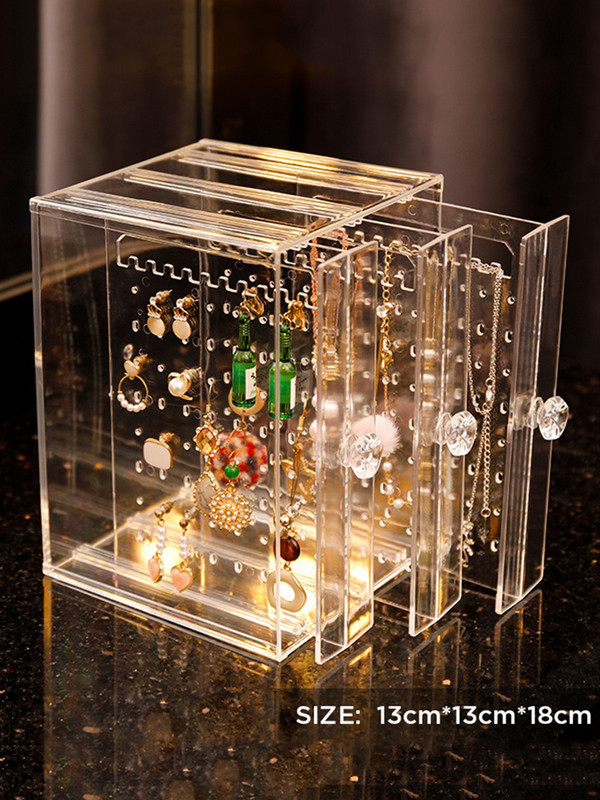 Luxus ékszer rendszerező lógó kijelző fülbevaló nyaklánc bársony akril átlátszó tároló ékszertartó haj kóbor gyerekek