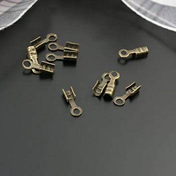 (4360)200PCS 1MM 4MM 5MM Σιδερένια ή ορειχάλκινα κορδόνια και κουμπώματα Κορδόνι ή κορδέλα Connect Clasps Diy Jewelry Findings Αξεσουάρ