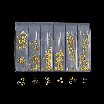 3D Mix Mini fém epoxigyanta tömések Gear Star Moon Nail Art keret Dekor töltőanyag kiegészítők barkácsolás UV kézműves ékszerkészítéshez