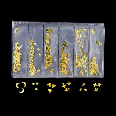 3D Mix Mini fém epoxigyanta tömések Gear Star Moon Nail Art keret Dekor töltőanyag kiegészítők barkácsolás UV kézműves ékszerkészítéshez