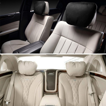 2 τμχ 29x19cm Universal Προσκέφαλο αυτοκινήτου S Class Εξαιρετικά μαλακό ύφασμα σουέτ για αξεσουάρ μαξιλαριού πλάτης Mercedes/Benz/Maybach