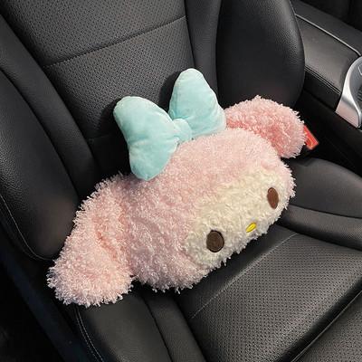 Aranyos puha rózsaszín púder lány szív Merlot Rabbit plüss autós fejtámla Marshmallow nyakpárna