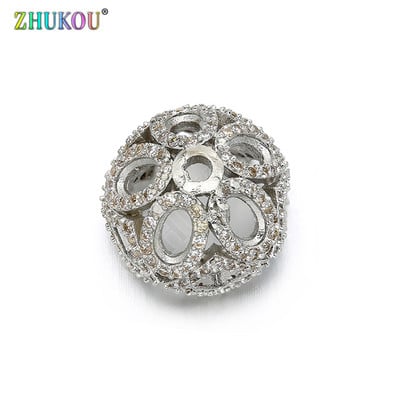 14*11mm kiváló minőségű sárgaréz cirkónia korona bojtsapkák barkács ékszerlelet kiegészítők, furat: 1,8 mm, modell: VM24