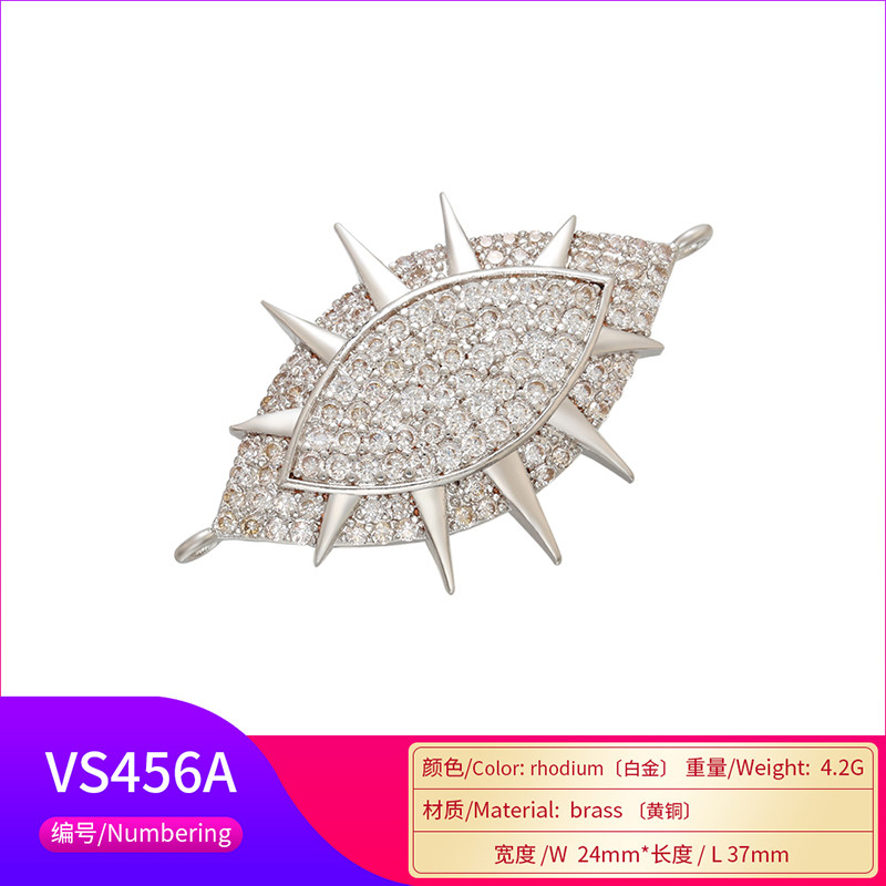 ZHUKOU 24x37mm CZ kristály Boom szem csatlakozó női barkács karkötő nyaklánc ékszer Kiegészítők leletek modell:VS456