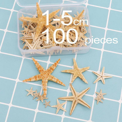 1 doboz natúr tengeri csillag tengeri kagyló Beach Craft természetes tengeri csillagok barkácsolás tengerpart esküvői dekoráció epoxigyanta kézműves 1-5 cm