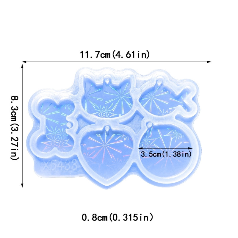 DIY holografikus házi kedvencek varázslatos szilikon forma fény és árnyék Szív csont macska állatcímkék medál kulcstartó kristály epoxigyanta forma