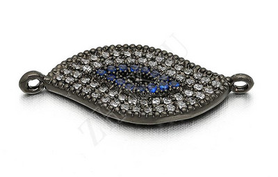 24*10mm kézzel készített szivárvány színű Evil Eyes Charms csatlakozók barkács ékszer karkötő nyaklánc készítés, furat: 1mm, modell: VS80