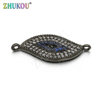24*10mm kézzel készített szivárvány színű Evil Eyes Charms csatlakozók barkács ékszer karkötő nyaklánc készítés, furat: 1mm, modell: VS80