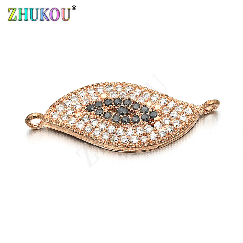 24*10mm kézzel készített szivárvány színű Evil Eyes Charms csatlakozók barkács ékszer karkötő nyaklánc készítés, furat: 1mm, modell: VS80