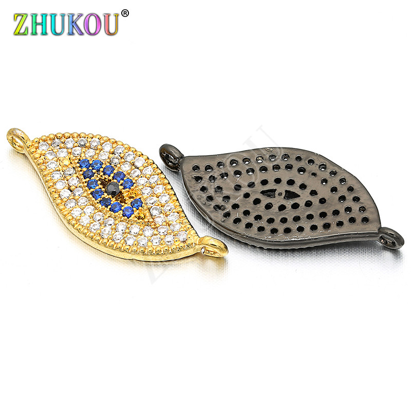 24*10mm kézzel készített szivárvány színű Evil Eyes Charms csatlakozók barkács ékszer karkötő nyaklánc készítés, furat: 1mm, modell: VS80