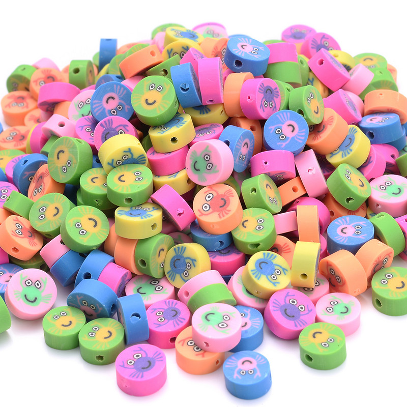 30/50/100db 10 mm-es kis állati polimer agyaggyöngyök A rák távtartó Laza gyöngyök ékszerkészítéshez barkácsolás karkötő nyaklánc kellékek