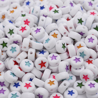 100 buc/lot margele acrilice cu litere albe, rotunde, plate, cu alfabet, margele distanțiere pentru realizarea de bijuterii, brățări artizanale