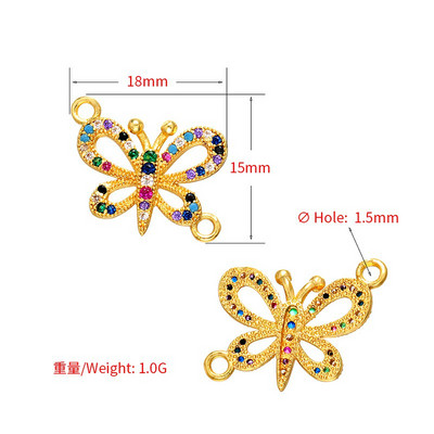 ZHUKOU 15x18mm Kiváló minőségű bagoly/rovar/pillangó csatlakozó ékszerekhez Making Findings tartozékok modell: VS366