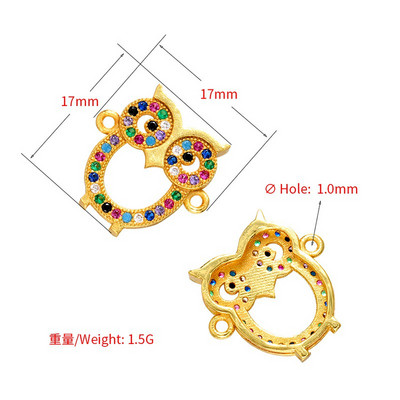 ZHUKOU 15x18mm Kiváló minőségű bagoly/rovar/pillangó csatlakozó ékszerekhez Making Findings tartozékok modell: VS366