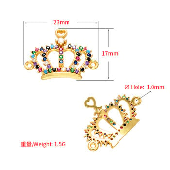 ZHUKOU 17x23mm Crown Candy Κρυστάλλινος σύνδεσμος για βραχιόλι κολιέ Αξεσουάρ κατασκευής κοσμημάτων: VS369