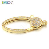 18*44 mm mesingane kubične cirkonijeve kukice za kopče od jastoga za DIY nakit, različite boje, rupa: 3 mm, model: VK64