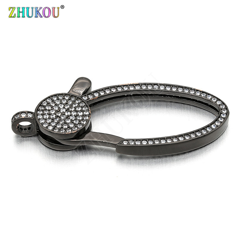 18*44 mm mesingane kubične cirkonijeve kukice za kopče od jastoga za DIY nakit, različite boje, rupa: 3 mm, model: VK64