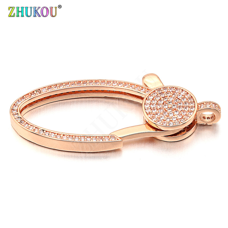 18*44 mm mesingane kubične cirkonijeve kukice za kopče od jastoga za DIY nakit, različite boje, rupa: 3 mm, model: VK64