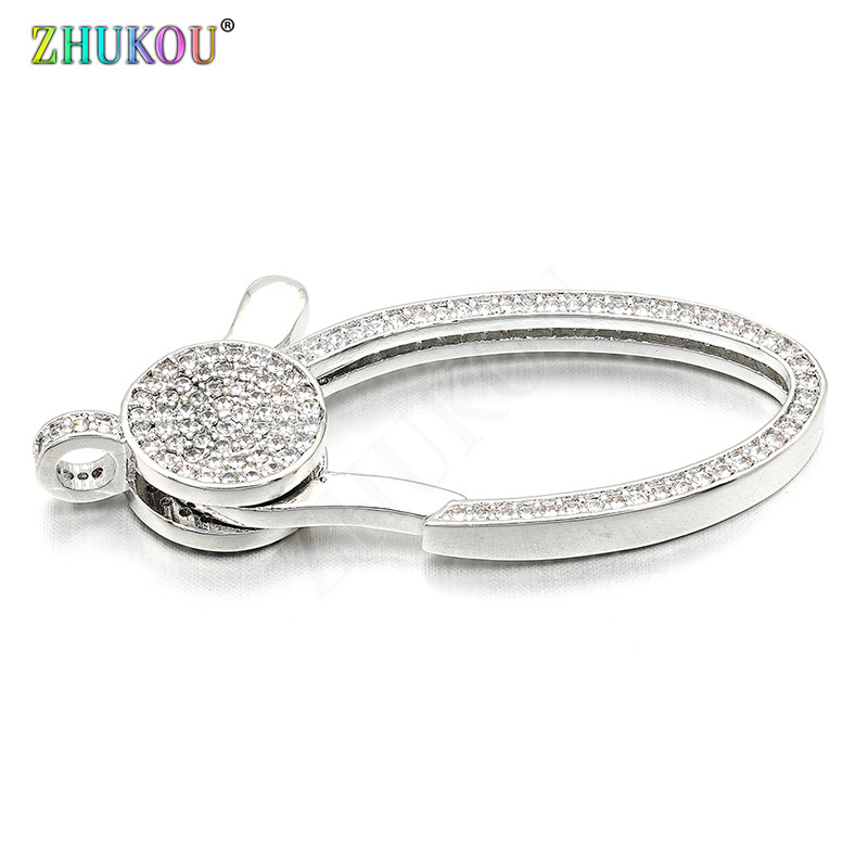 18*44 mm mesingane kubične cirkonijeve kukice za kopče od jastoga za DIY nakit, različite boje, rupa: 3 mm, model: VK64