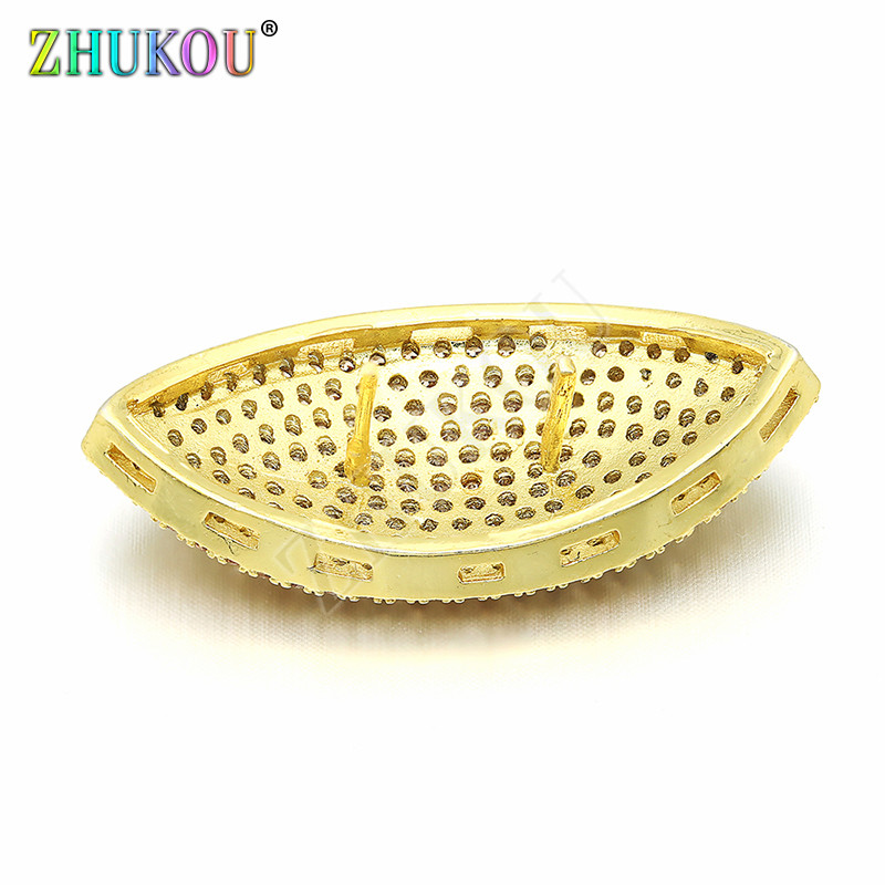 17*34mm BrassCubic Zirconia Placat cu aur Charms conectori, gaura: 1mm, model: VS227