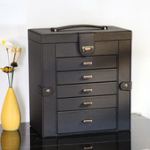 MEKISS papuošalų dėžutė Nauja aukščiausios klasės europietiško stiliaus didelės talpos papuošalų laikymo dėžutė Daugiasluoksnė dviguba drugelių dėžutė