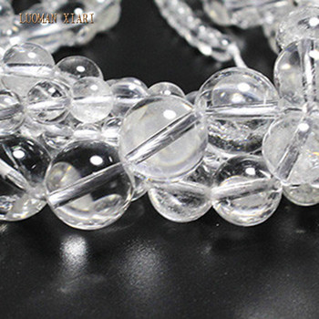 Χονδρικό 100% Φυσικό Clear Rock Clear Rock Crystal Quartz Stone Beads For Jewelry Making DIY Bracelet κολιέ 4/6/8/10/12 mm15,5\'\'