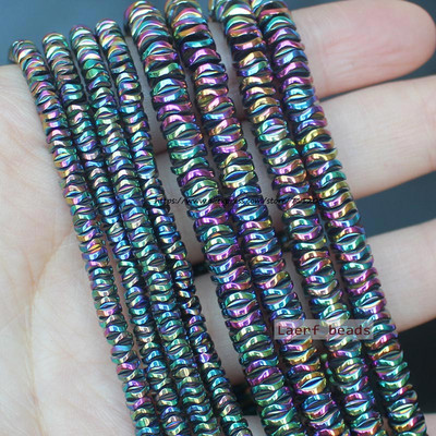 4/6mm 250db /200db Natúr hematit Hullámos korongok Forma Távtartó Laza gyöngyök, Barkács ékszerkészítéshez!