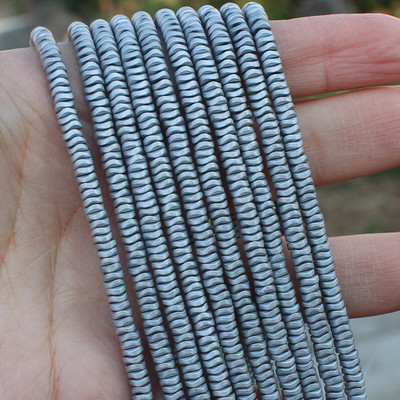 4/6mm 250db /200db Natúr hematit Hullámos korongok Forma Távtartó Laza gyöngyök, Barkács ékszerkészítéshez!