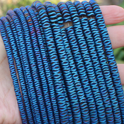 4/6mm 250db /200db Natúr hematit Hullámos korongok Forma Távtartó Laza gyöngyök, Barkács ékszerkészítéshez!