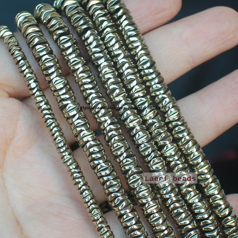 4/6mm 250db /200db Natúr hematit Hullámos korongok Forma Távtartó Laza gyöngyök, Barkács ékszerkészítéshez!