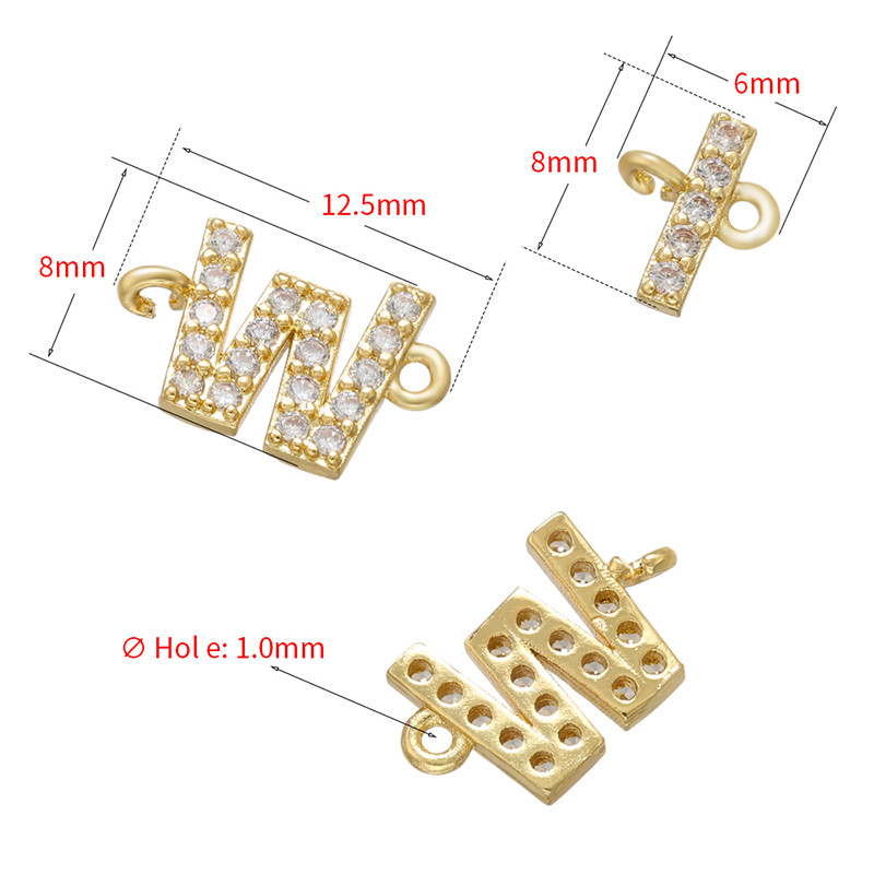 ZHUKOU 8x10mm arany színű 26 betűs csatlakozó barkács kézzel készített karkötőhöz Ékszerkészítési kiegészítők Kellékek nagykereskedelme VS461