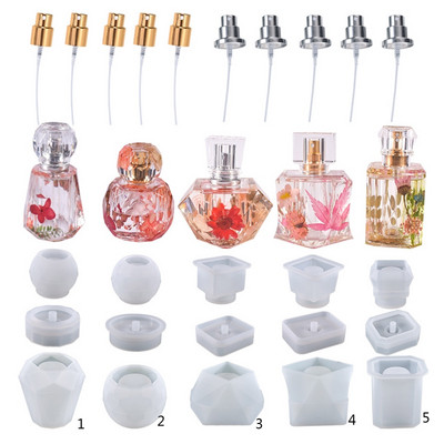 Diy Crystal Epoxy Resin Forma Vágott felület Szabálytalan parfümös Palack Tároló Dekoráció Szilikon Forma Tartály Epoxi Forma
