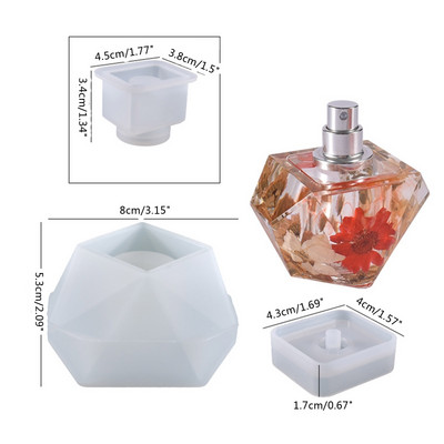 Diy Crystal Epoxy Resin Forma Vágott felület Szabálytalan parfümös Palack Tároló Dekoráció Szilikon Forma Tartály Epoxi Forma