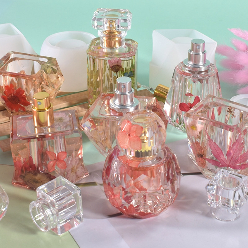 Diy Crystal Epoxy Resin Forma Vágott felület Szabálytalan parfümös Palack Tároló Dekoráció Szilikon Forma Tartály Epoxi Forma