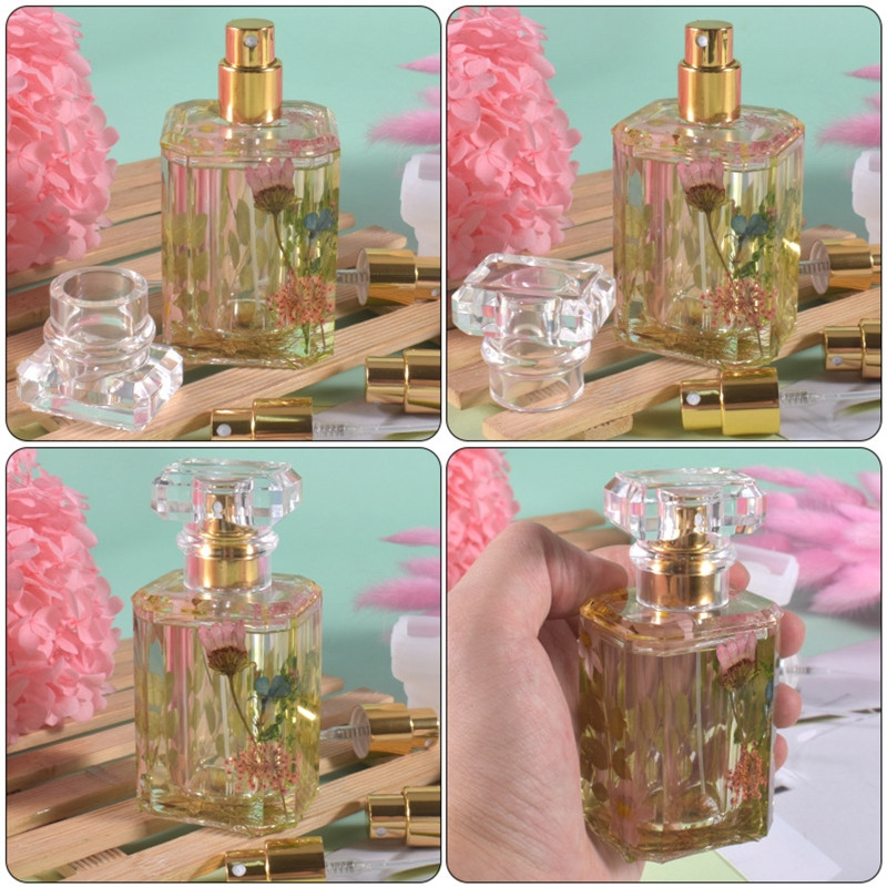 Diy Crystal Epoxy Resin Forma Vágott felület Szabálytalan parfümös Palack Tároló Dekoráció Szilikon Forma Tartály Epoxi Forma