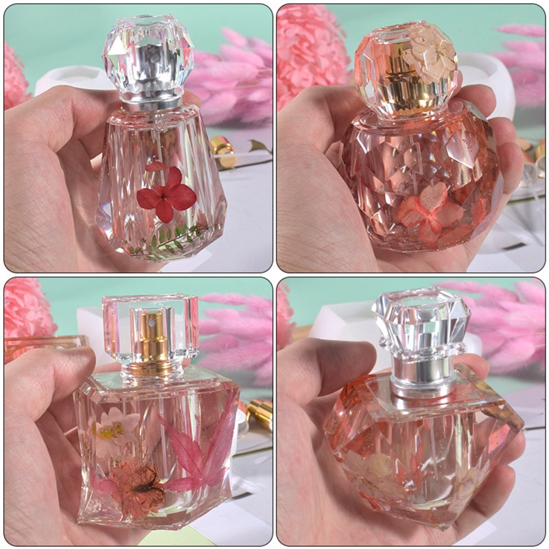 Diy Crystal Epoxy Resin Forma Vágott felület Szabálytalan parfümös Palack Tároló Dekoráció Szilikon Forma Tartály Epoxi Forma