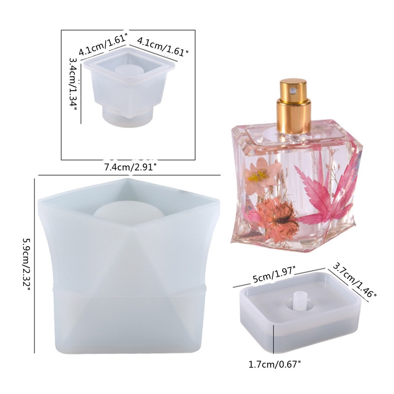 Diy Crystal Epoxy Resin Forma Vágott felület Szabálytalan parfümös Palack Tároló Dekoráció Szilikon Forma Tartály Epoxi Forma