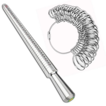 Ново оборудване за измерване на размерите на пръстите Пръстен с метална пръчка Sizer Ring Stick Enlarger Дорник Комплект инструменти за измерване на брачен пръстен