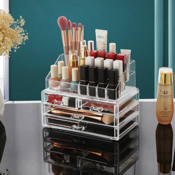 Acrylic Organizer for Cosmetics Makeup Organizer Clear Cosmetic Storage Box Αποθήκευση Συρτάρια Κουτί κοσμημάτων Θήκη μάσκας στοιβαζόμενη